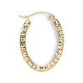 Yellow Gold D/c Oval Creoles 1g