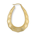 Yellow Gold D/c Oval Creoles 2.2g
