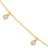 Yellow Gold Dangling CZ Diamond By The Yard 17"necklace/07" Bracelet