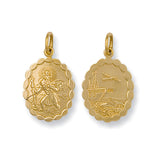 Yellow Gold Double Sided Oval Shaped St Christopher Pendant 2.8g