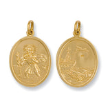 Yellow Gold Double Sided Oval Shaped St Christopher Pendant 3.1g