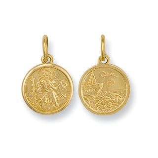 Yellow Gold Double Sided St Christopher Pendant 3.3g
