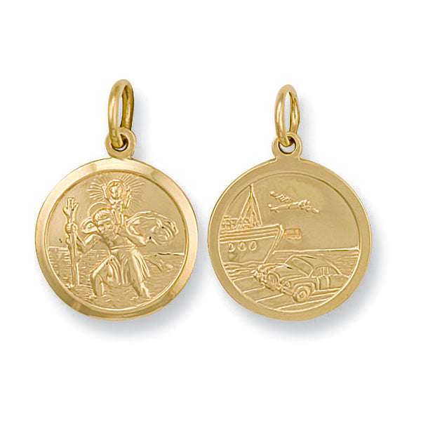 Yellow Gold Double Sided St Christopher Pendant 5g