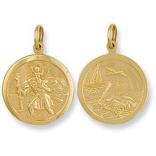 Yellow Gold Double Sided St Christopher Pendant 6.3g