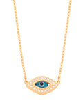 Yellow Gold Evil Eye 17" Necklace