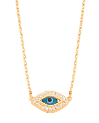 Yellow Gold Evil Eye 17" Necklace