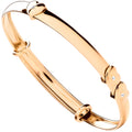 Yellow Gold Expandable Baby Bangle With Floating CZ Heart