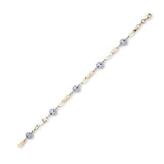 Yellow Gold Fancy Bracelet With Crystals Inside Balls 07