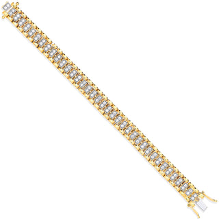 Yellow Gold Fancy Link CZ Child/ladies Bracelet
