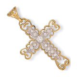 Yellow Gold Fancy Pave Set CZ Cross 4g
