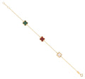 Yellow Gold Four Leaf Clover 3 Colour Ladies Bracelet 07