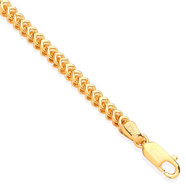 Yellow Gold Franco 4mm Hollow Chain