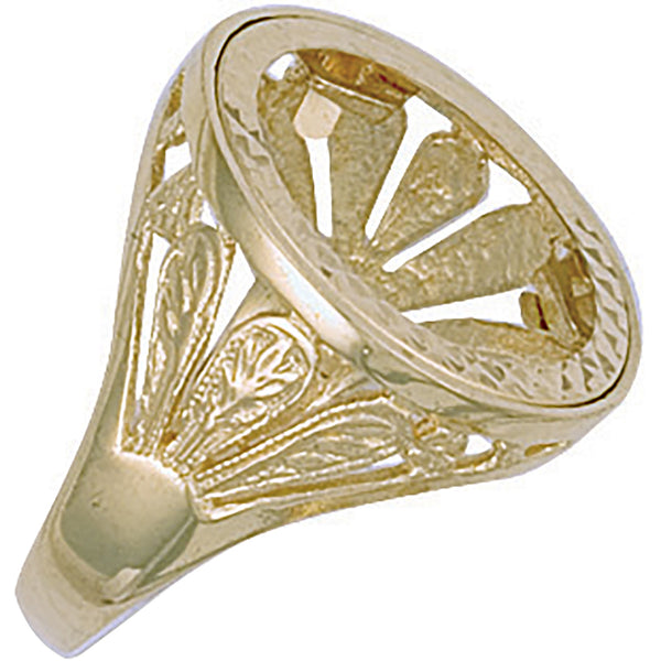 Yellow Gold (Full) Fancy Sides Sovereign Ring 6.6g