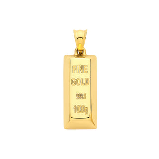 Yellow Gold Gold Bar Hollow Pendant