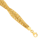 Yellow Gold Graduated Rope & Mesh 18" Necklace/ladies Bracelet