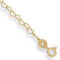 Yellow Gold Heart Anklet