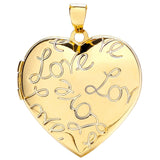 Yellow Gold Heart Shape Locket With Love Engraved
