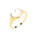 Yellow Gold Heart Signet Ring 2.5g