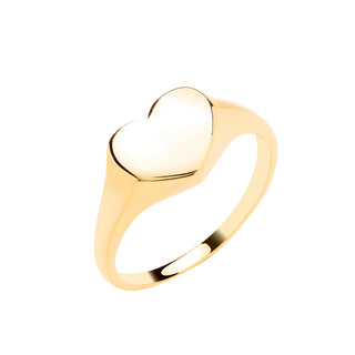 Yellow Gold Heart Signet Ring K