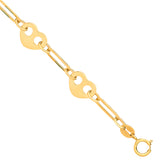 Yellow Gold Hearts Ladies Bracelet
