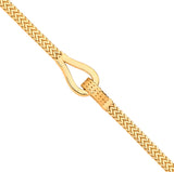 Yellow Gold Herringbone Style Hollow Hook Ladies Bracelet