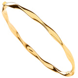 Yellow Gold Hollow Twist Ladies Bangle
