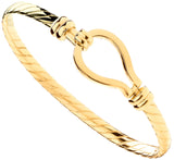 Yellow Gold Hook Ladies 4mm Bangle