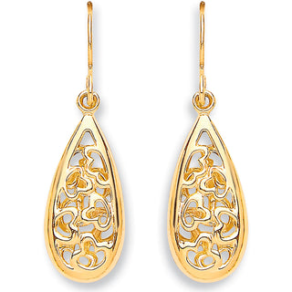 Yellow Gold Hook Oval Drop Earrings