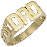 Yellow Gold Id Sides Dad Ring 3.4g