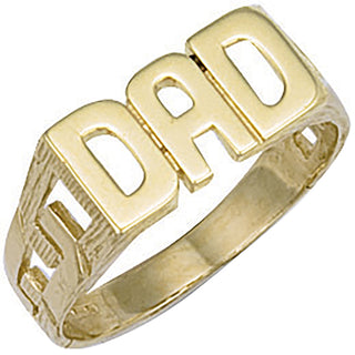 Yellow Gold Id Sides Dad Ring 3.4g