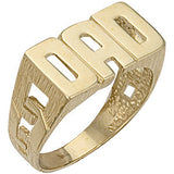Yellow Gold Id Sides Dad Ring 4.9g