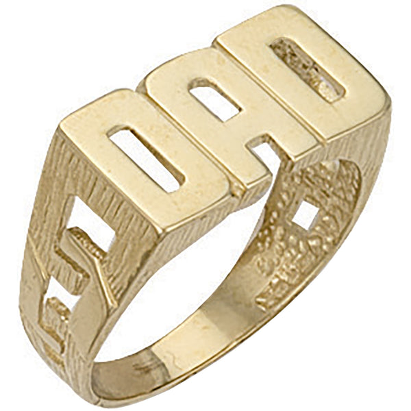 Yellow Gold Id Sides Dad Ring 4.9g