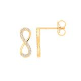 Yellow Gold Infinity CZ Earrings