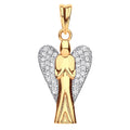 Yellow Gold Large CZ Angel Pendant