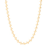 Yellow Gold Leaf With Olives Motif Necklace/bracelet