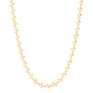 Yellow Gold Leaf With Olives Motif Necklace/bracelet