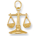 Yellow Gold Libra Zodiac Pendant