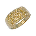 Yellow Gold Light Weight 4 Row Keeper Ring 4.5g