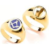Yellow Gold Masonic Swivel Oval Signet Ring 6.5g