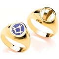 Yellow Gold Masonic Swivel Oval Signet Ring 6.9g