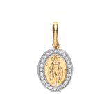 Yellow Gold Miraculous Medallion CZ Pendant