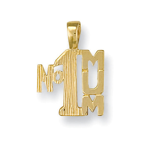Yellow Gold No:1 Mum Pendant 0.9g