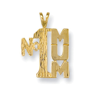 Yellow Gold No:1 Mum Pendant 1.5g
