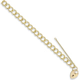 Yellow Gold Open Curb & Padlock Charm Bracelet 20g