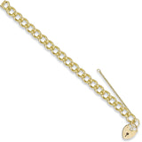Yellow Gold Open Curb & Padlock Charm Bracelet 34.5g