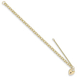 Yellow Gold Open Curb & Padlock Charm Bracelet 9g