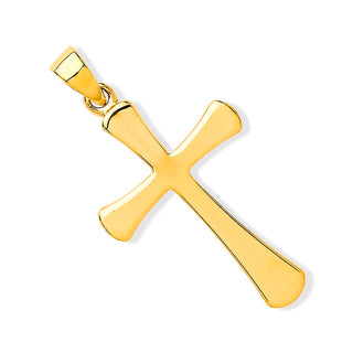 Yellow Gold Oval Ends Plain Cross