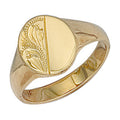 Yellow Gold Oval Engraved Signet Ring 6g