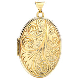 Yellow Gold Oval Locket With Design
