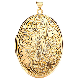 Yellow Gold Oval Locket With Design (£835)